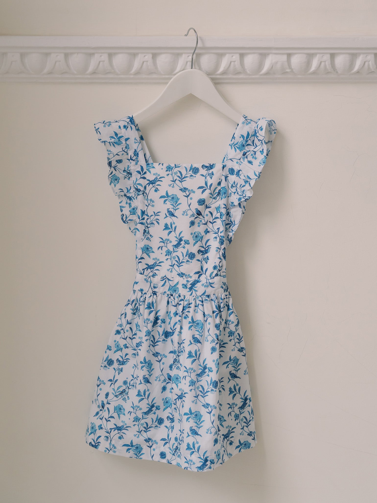 Blue Bird Floral Hebe Girl Pinafore Skirt