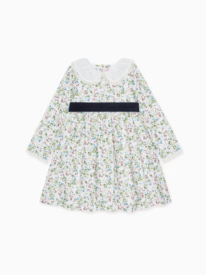 Green Floral Helena Girl Dress