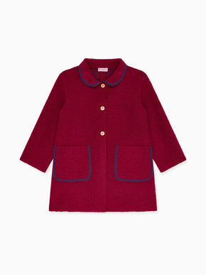 Burgundy Henrietta Girl Coat