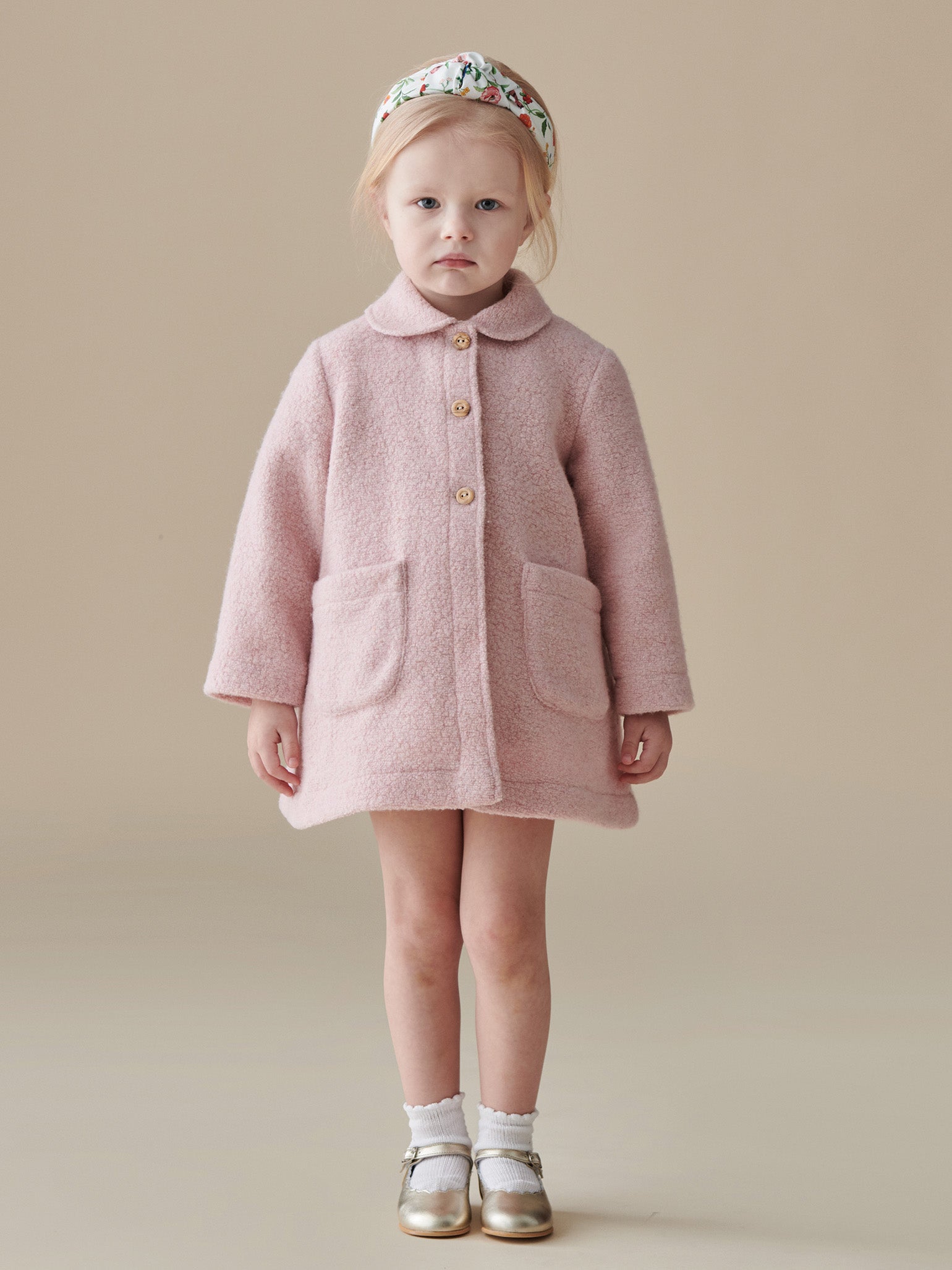 Dusty Pink Henrietta Girl Coat