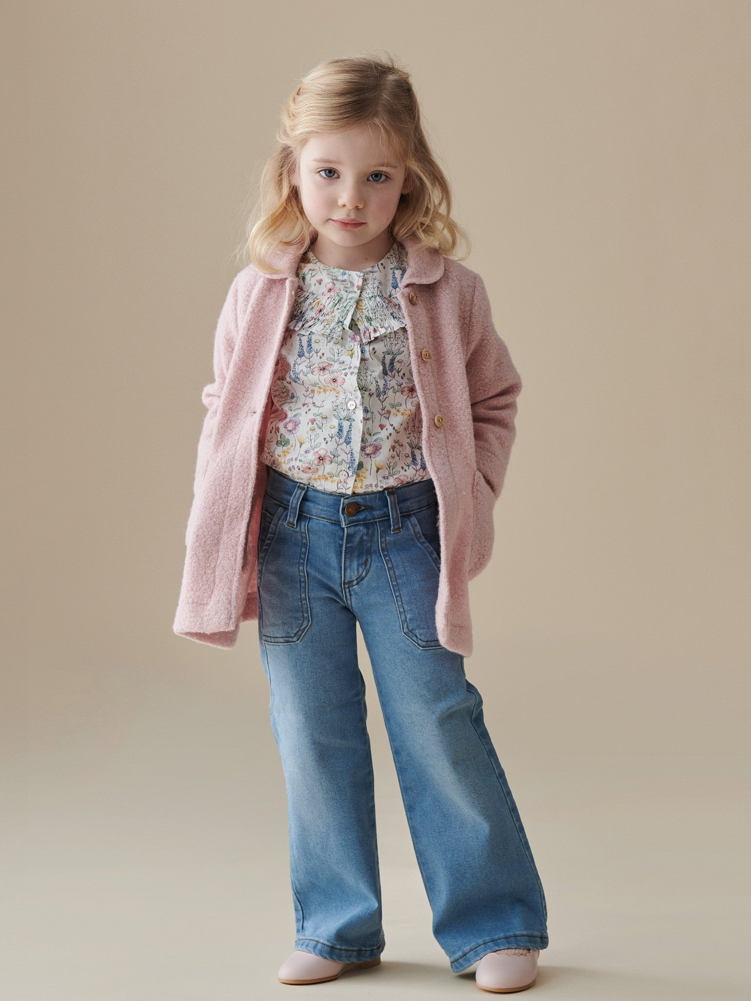 Dusty Pink Henrietta Girl Coat