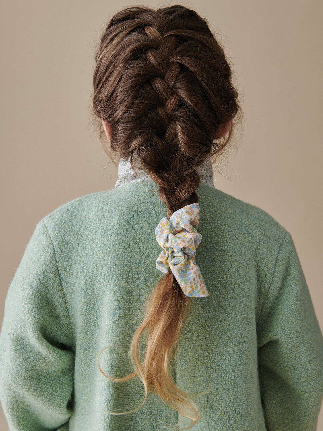 Blue Floral Girl Scrunchie