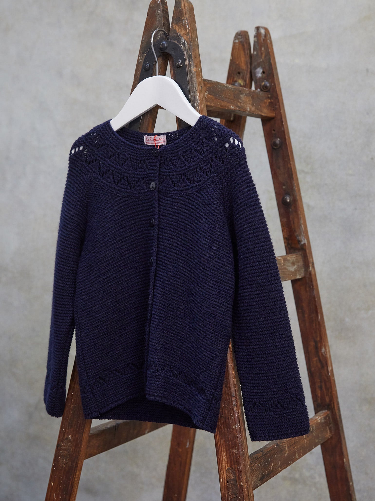 Navy Ivana Merino Girl Cardigan