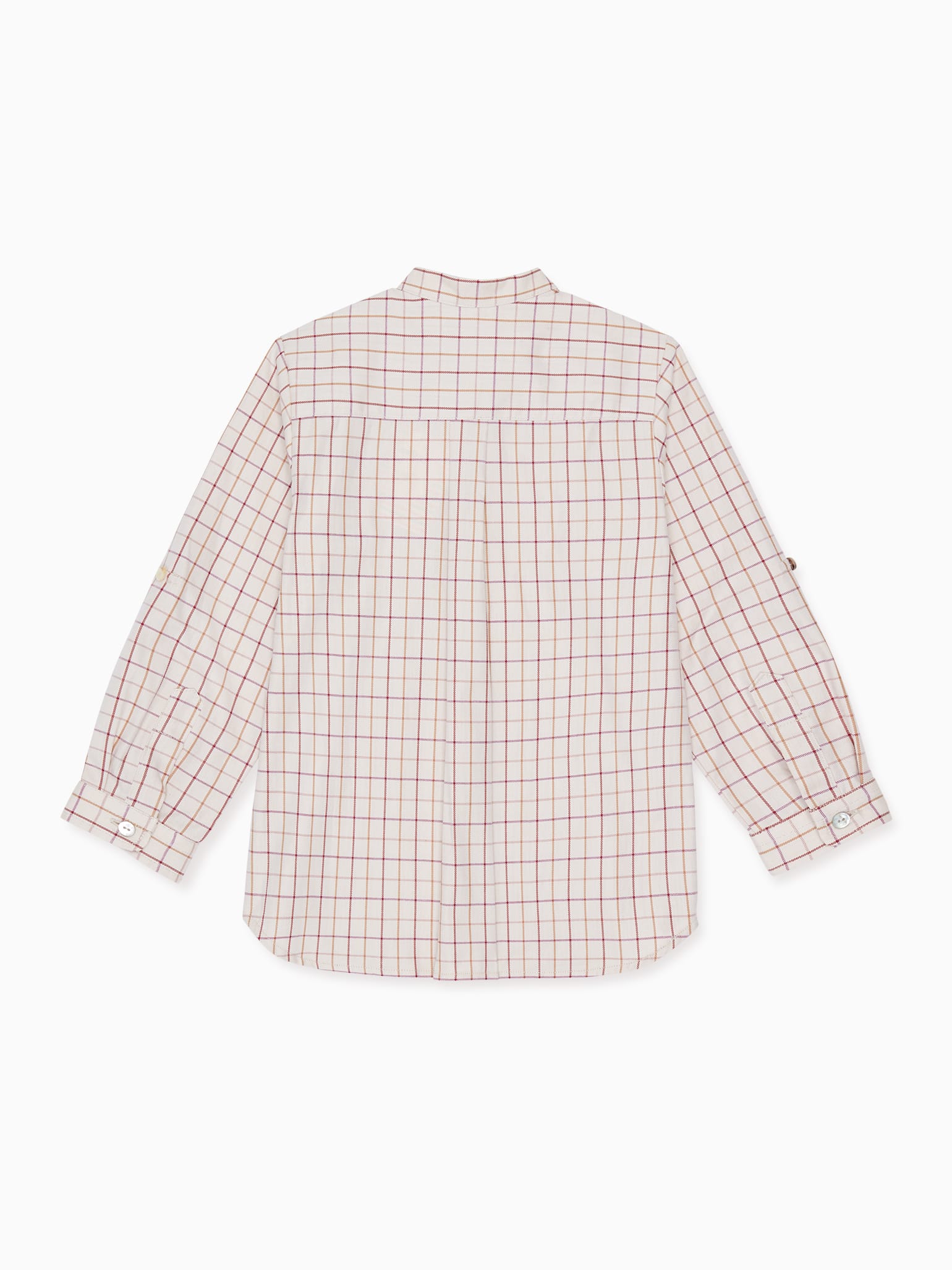 Burgundy Check Jazmin Long Sleeve Boy Shirt