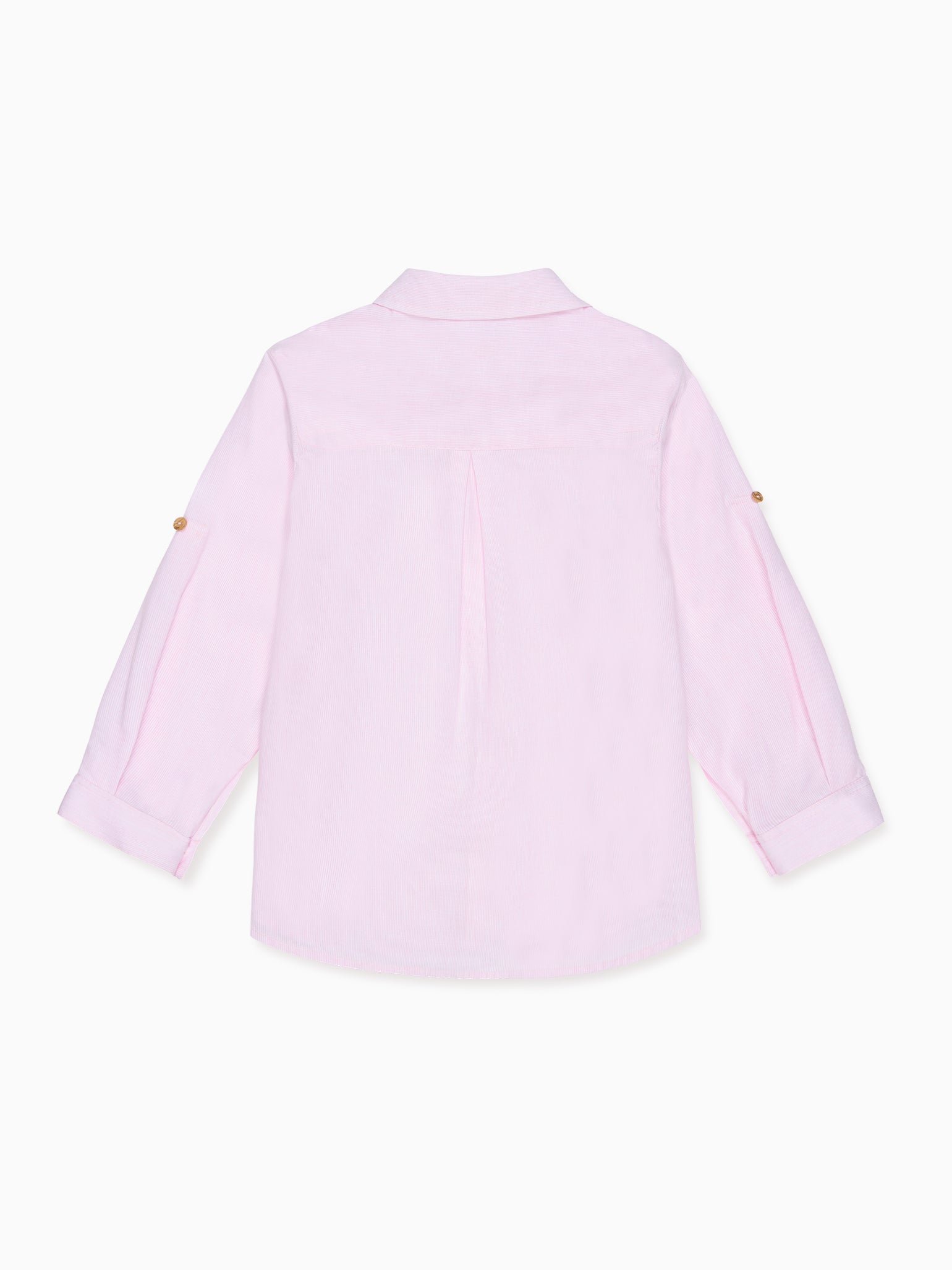 Dusty Pink Stripe Jazmin Linen Mix Long Sleeve Boy Shirt