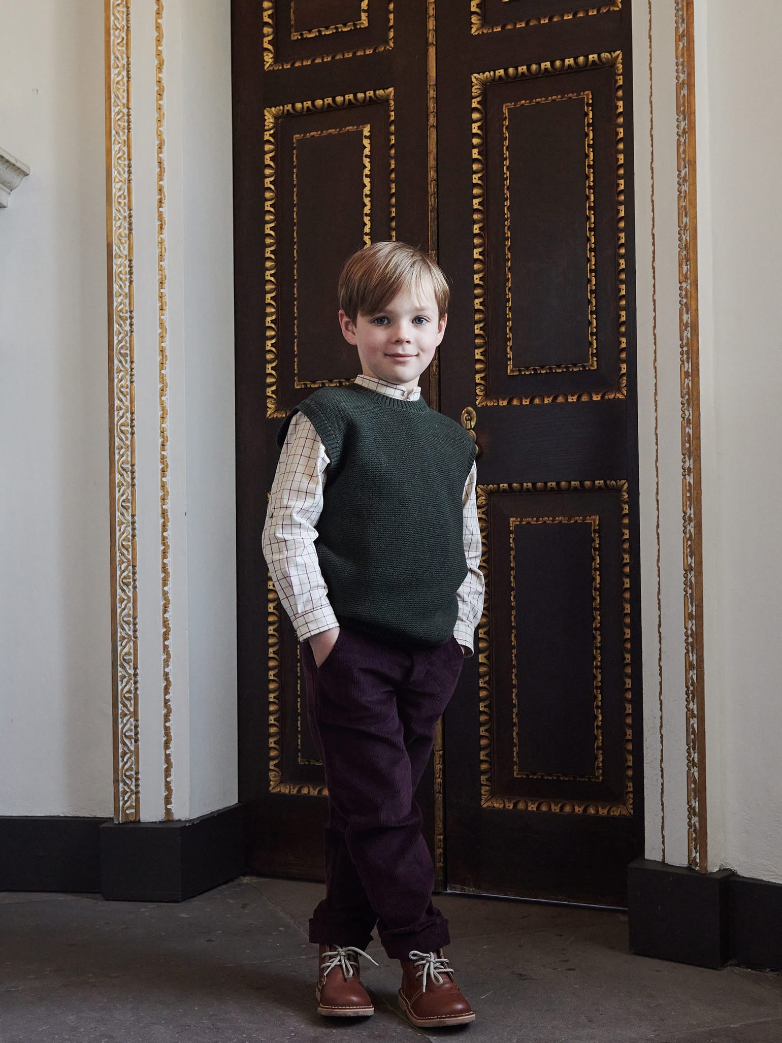 Burgundy Benito Boy Trousers