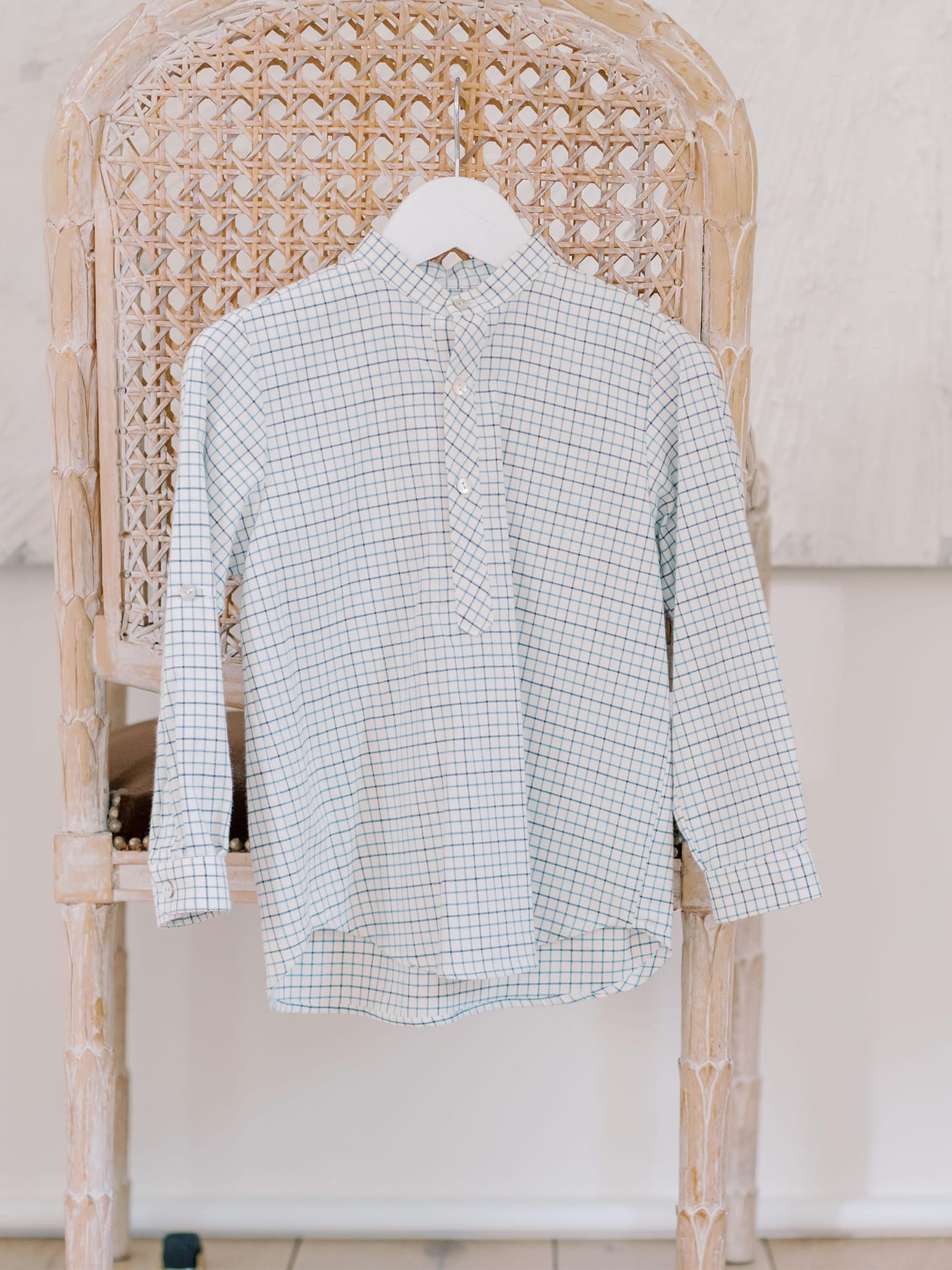 Navy Check Mateo Long Sleeve Boy Shirt