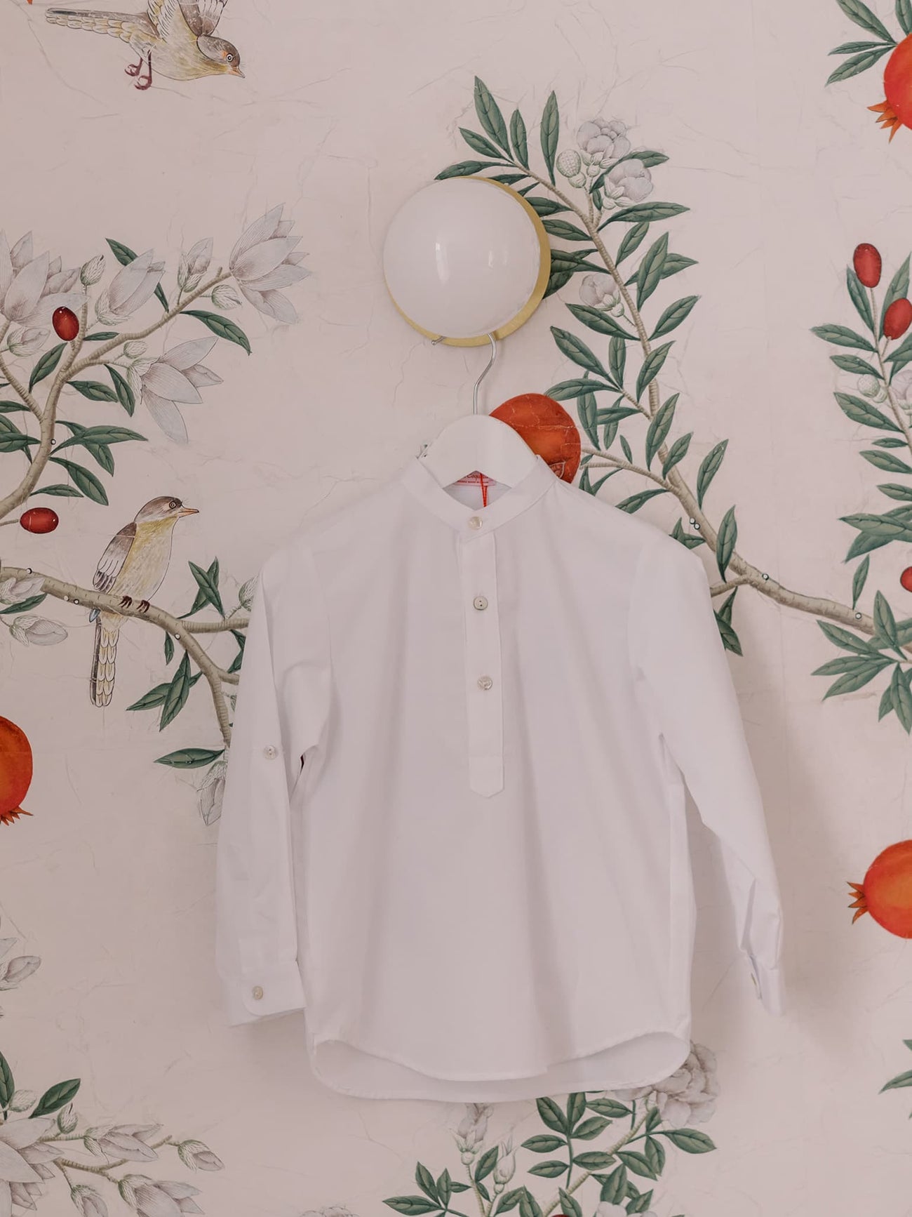 White Jazmin Cotton Long Sleeve Boy Shirt