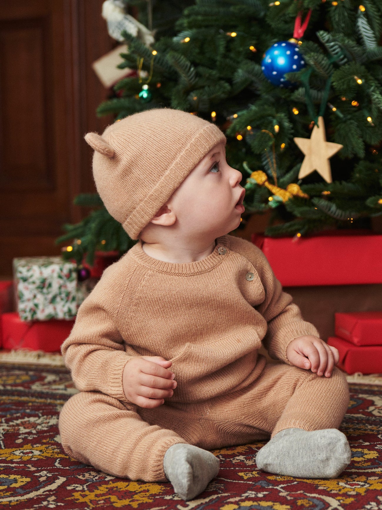 Camel Melange Juan Cashmere Baby Set