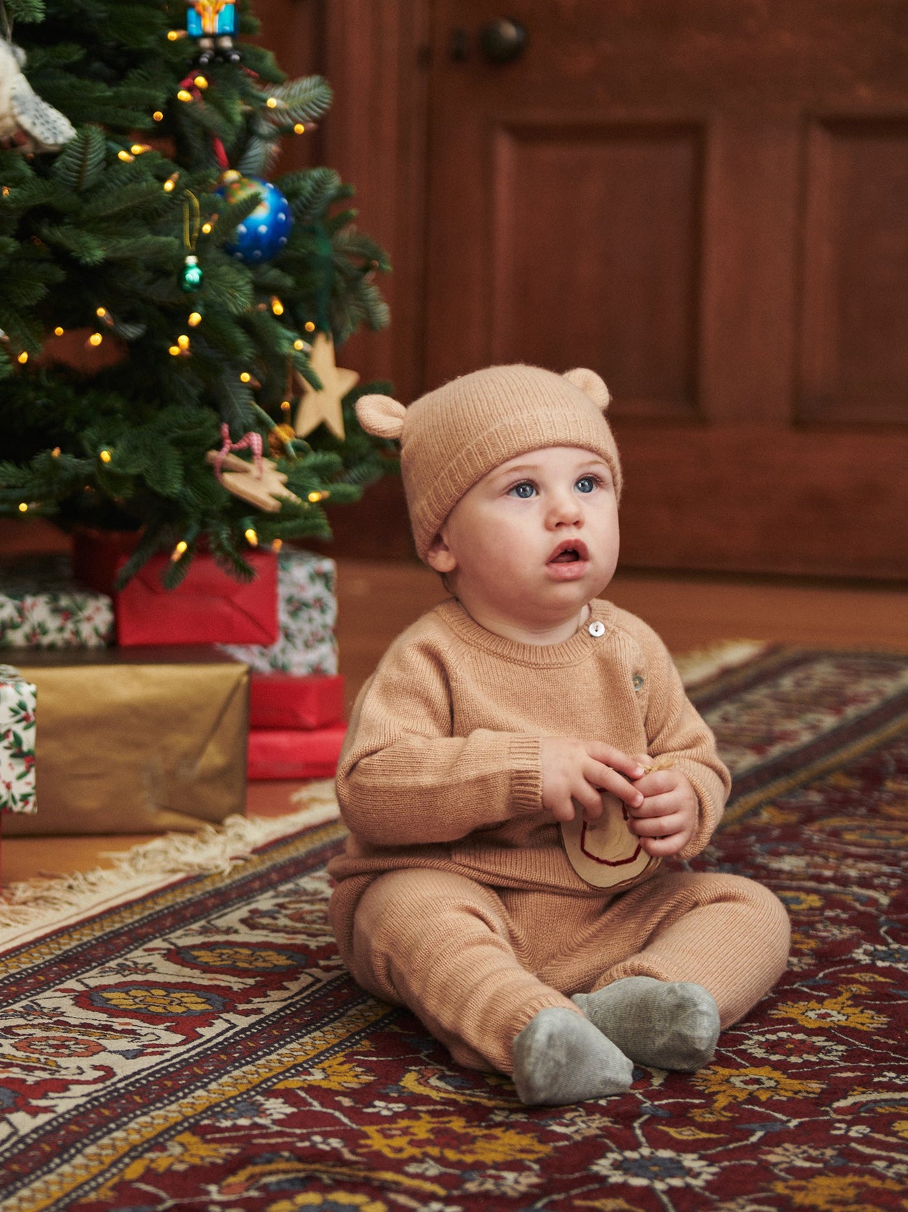 Camel Melange Gloria Cashmere Baby Hat