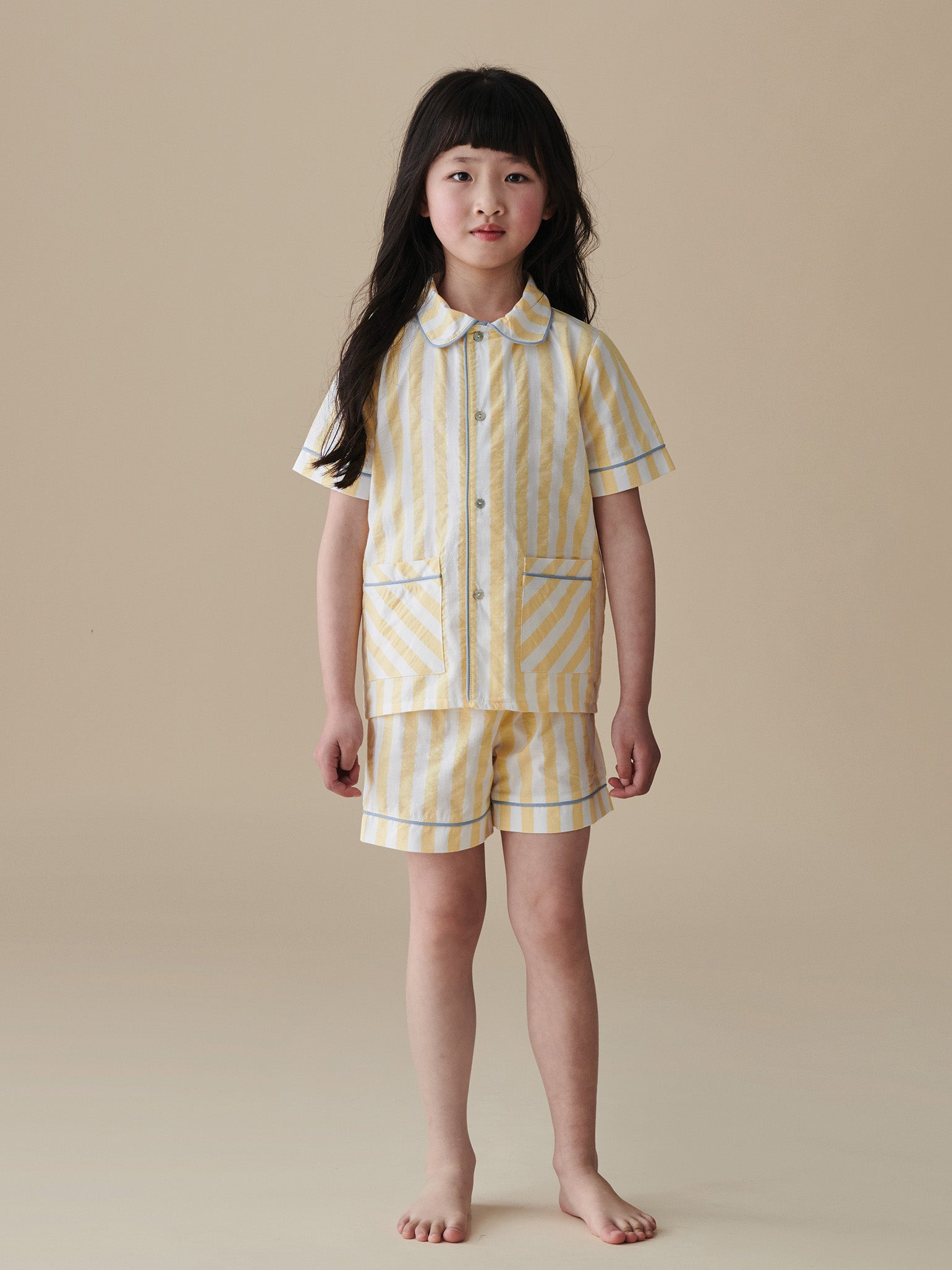 Lemon Stripe Kai Kids Pyjamas