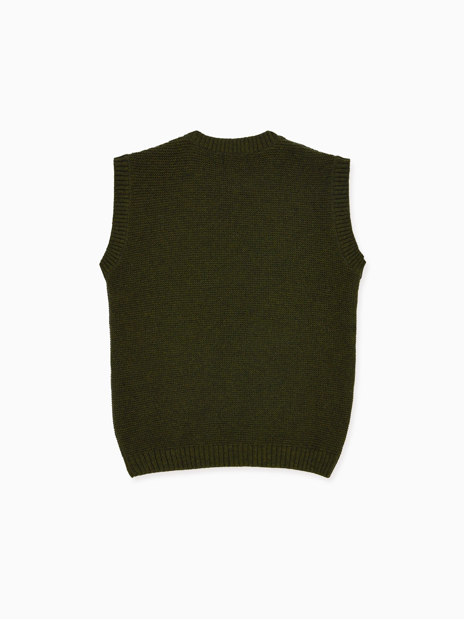 Olive Kentia Merino Boy Sleeveless Jumper