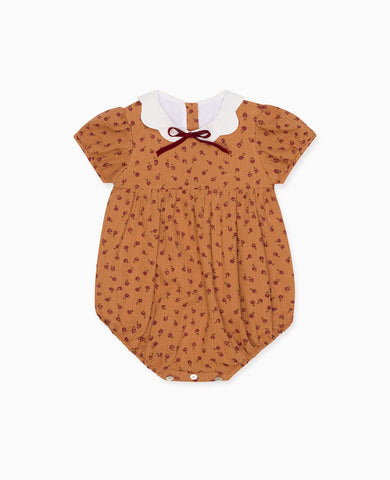 Caramel Floral Krista Baby Girl Romper