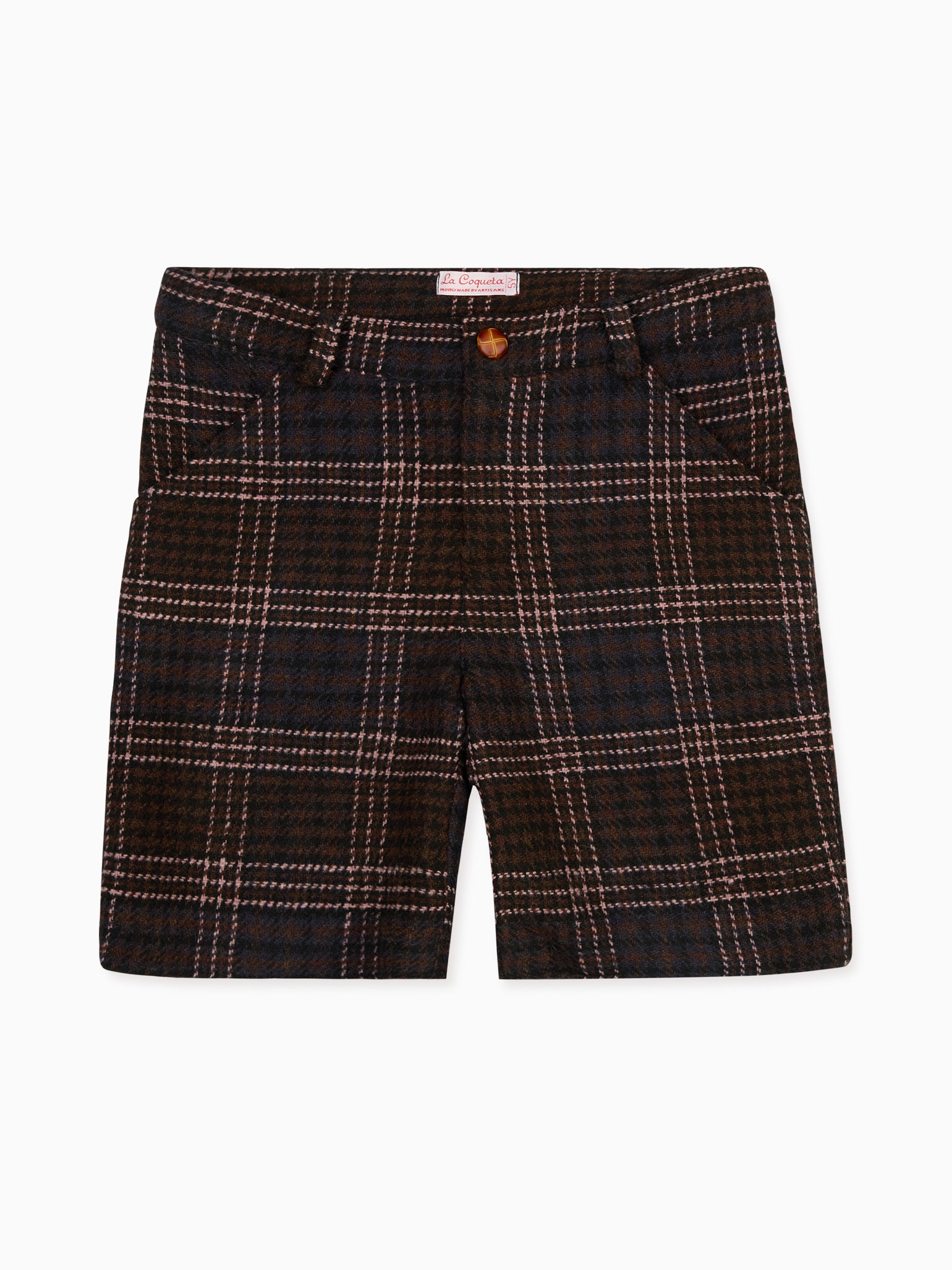 Beige Check Lucas Boy Shorts