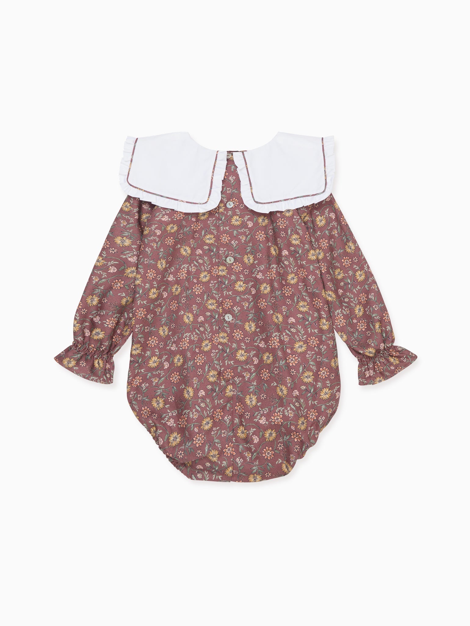 Burgundy Floral Laura Baby Girl Romper