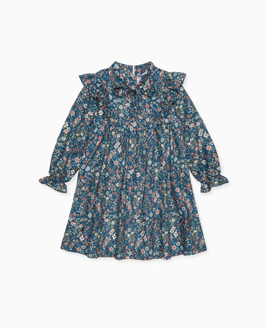 Navy Floral Laurelia Girl A-Line Dress