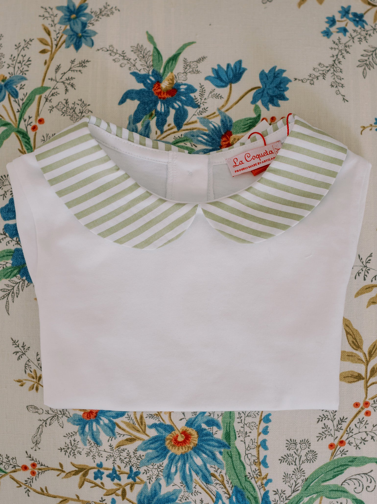 Olive Stripe Leo Baby Top