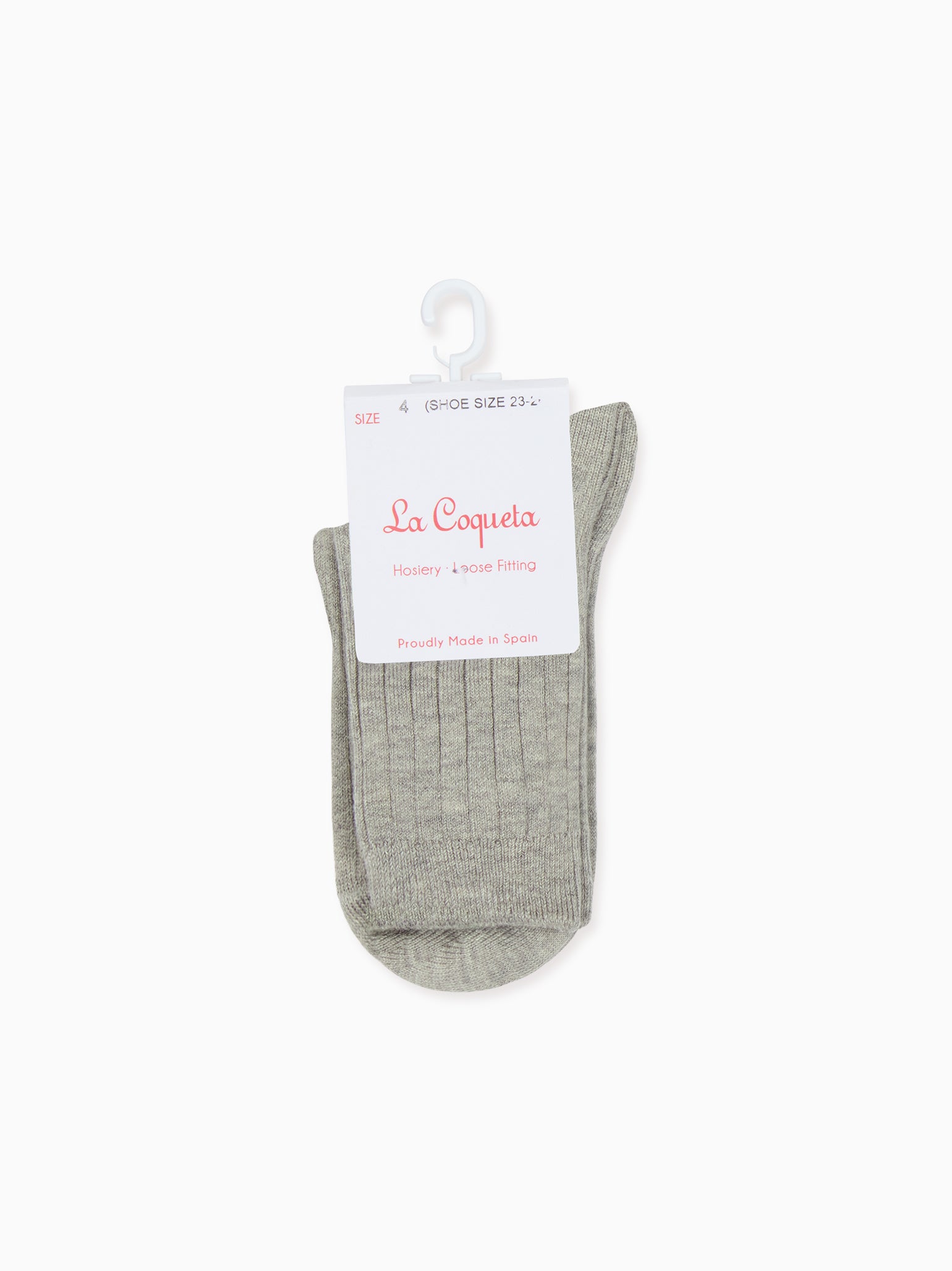 Light Grey Melange Ribbed Short Kids Socks