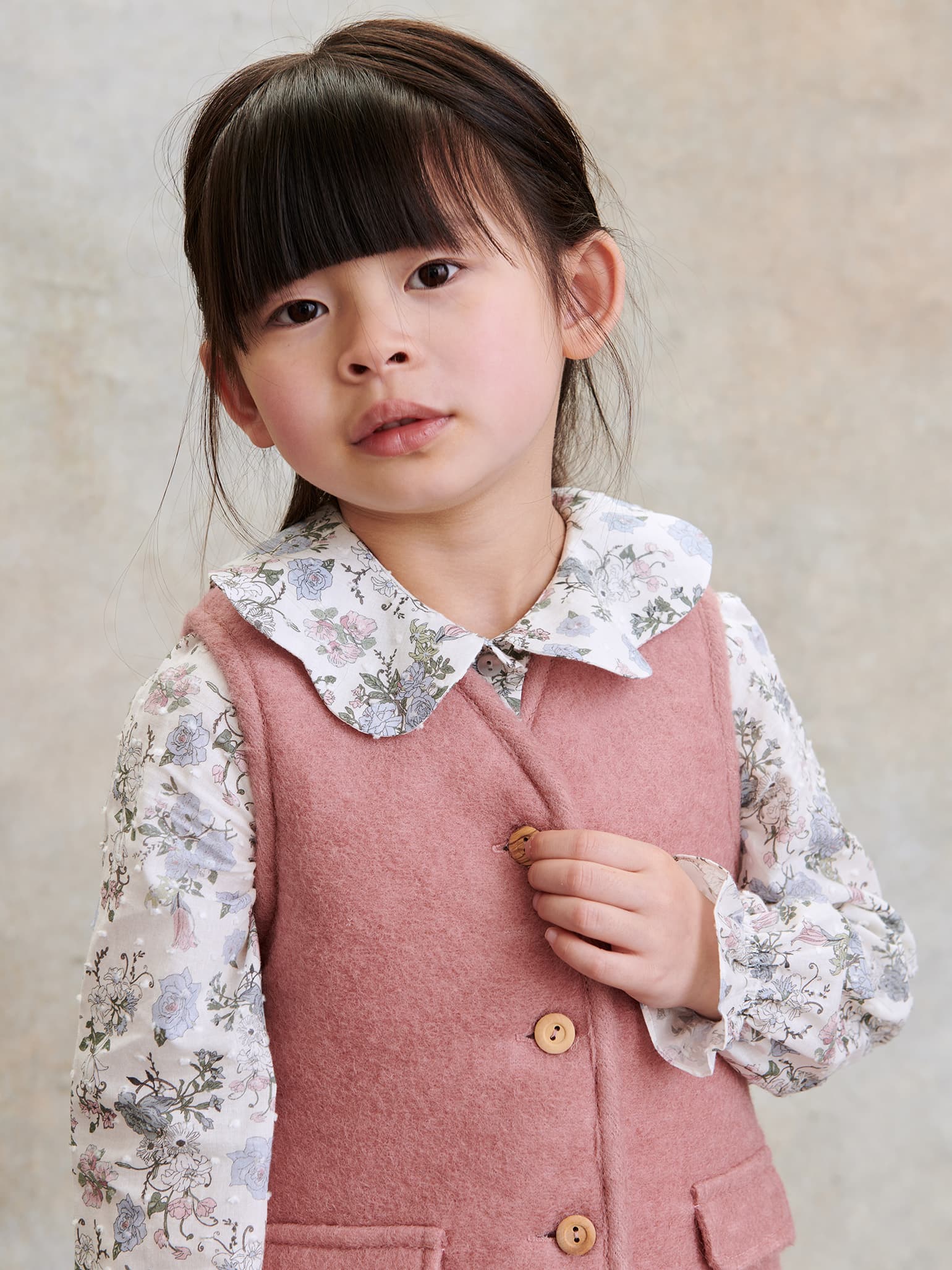 Pink Valentina Girl Wool Gilet