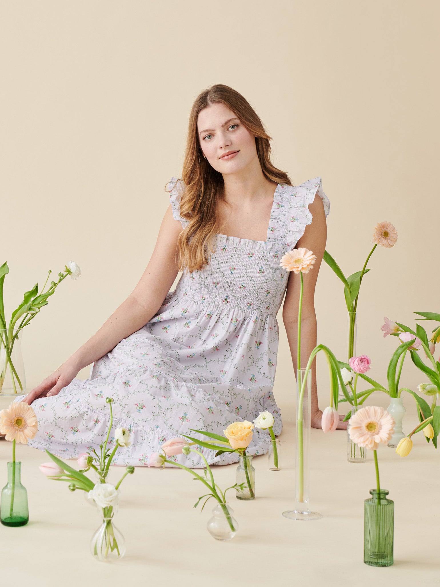 Hill House Home X La Coqueta Lilac Trellis Ellie Nap Dress