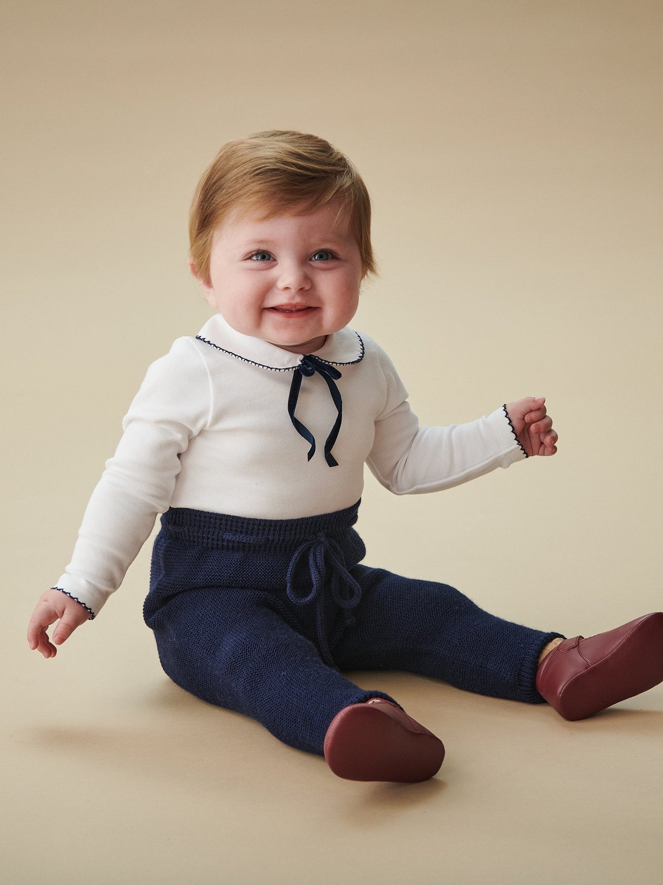 Navy Augusto Merino Baby Trousers