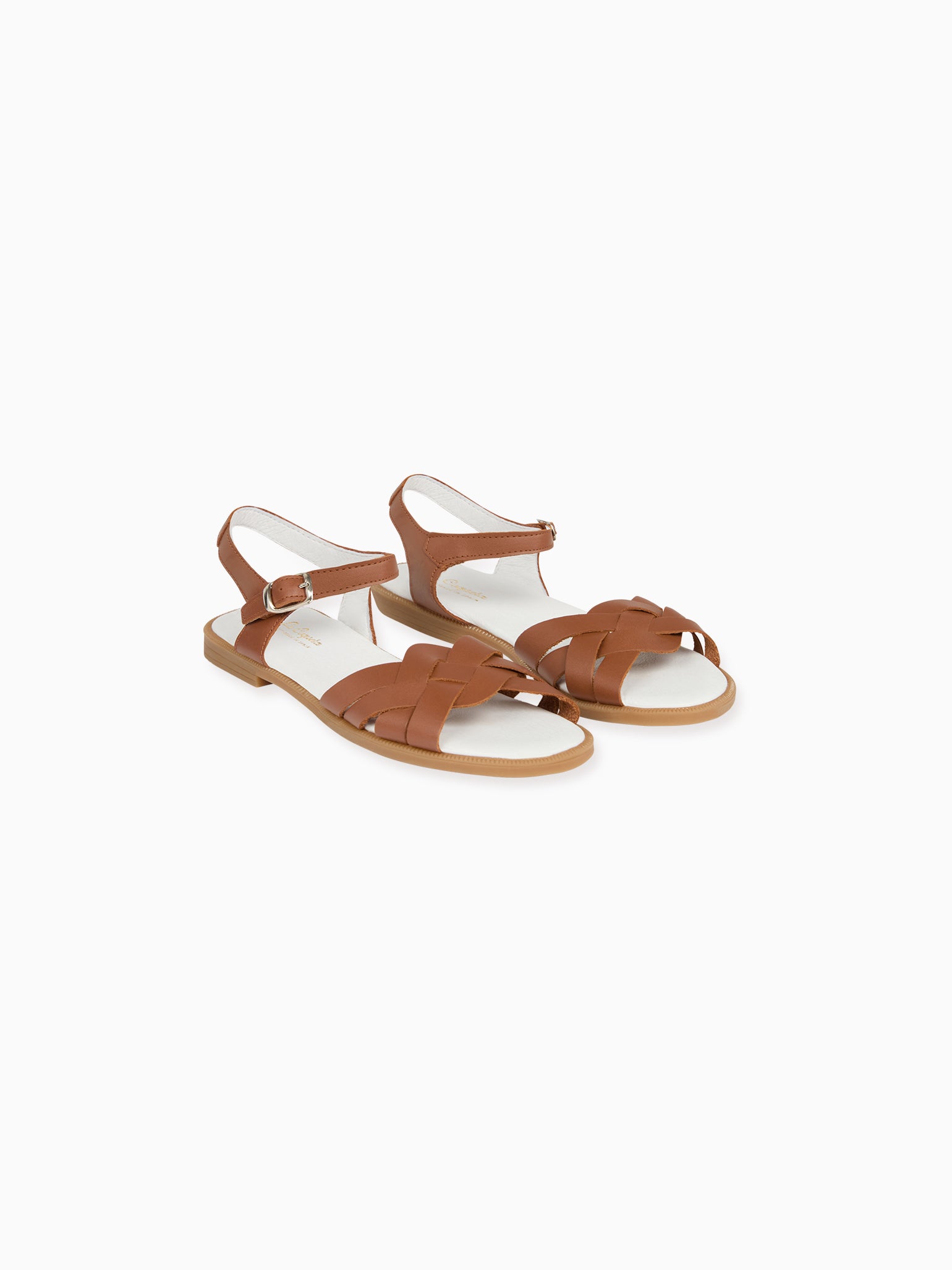 Tan Livia Leather Girl Sandals