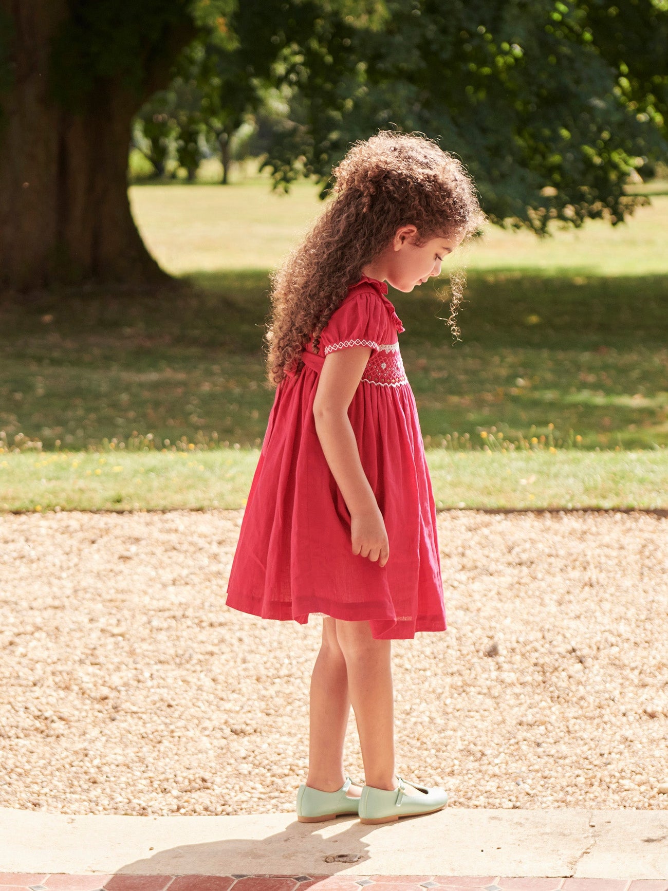 Fuchsia Lily Girl Hand-Smocked Dress