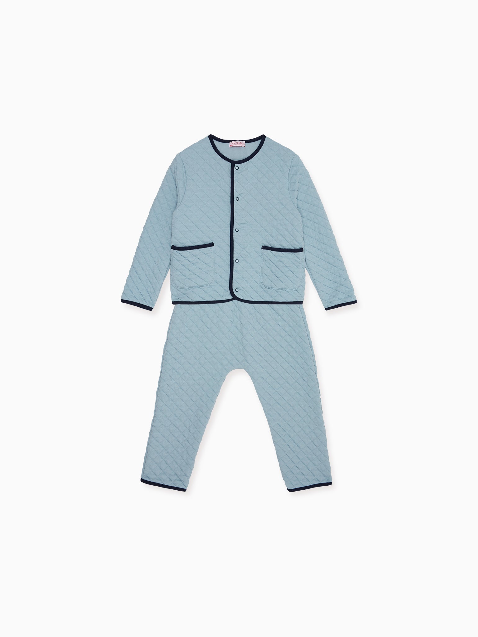 Dusty Blue Loma Quilted Baby Set