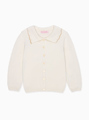 Ivory Luana Merino Girl Cardigan