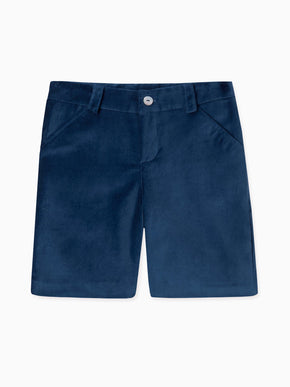 Blue Lucas Velvet Boy Shorts