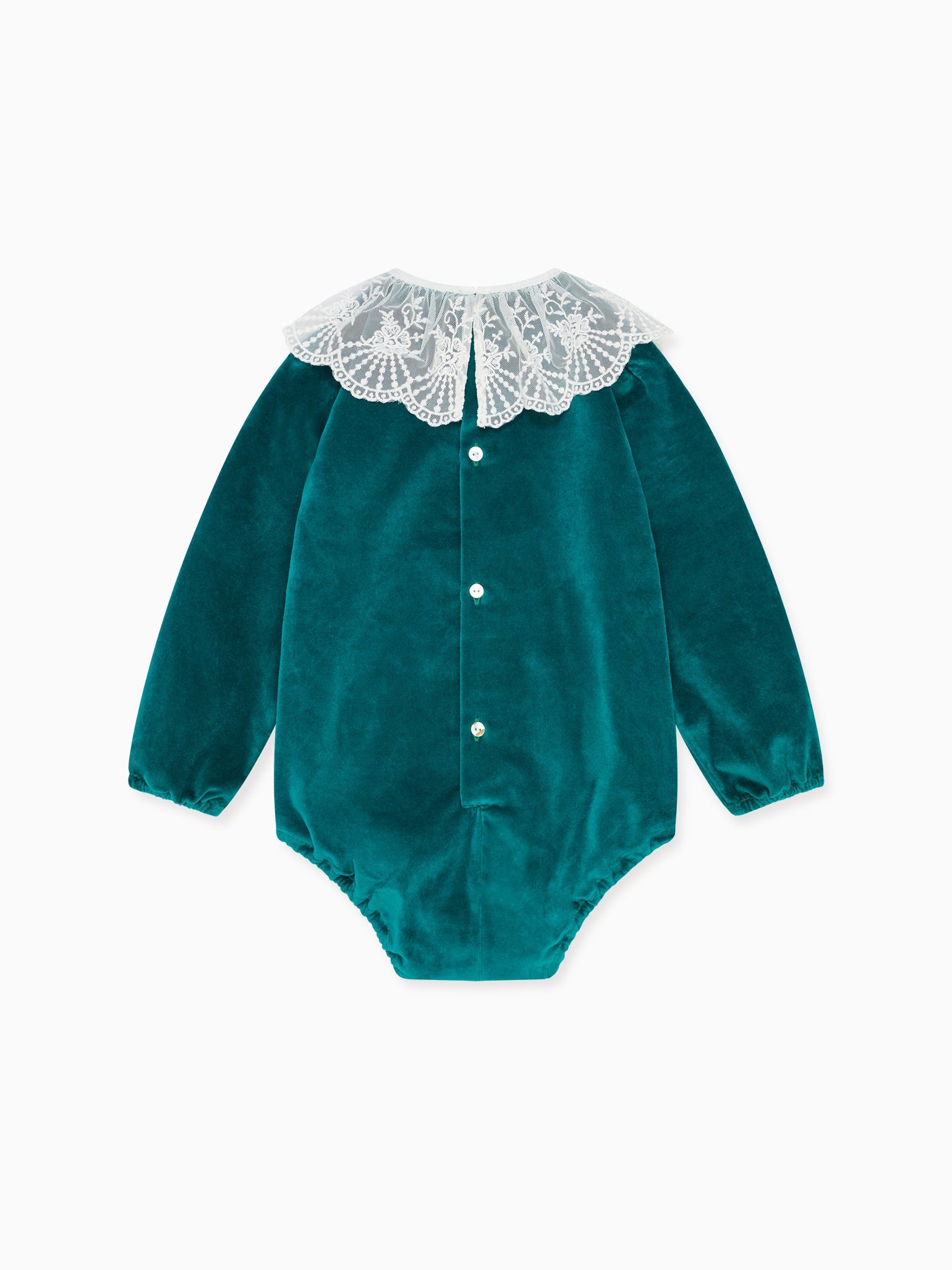 Emerald Lucia Velvet Baby Girl Romper