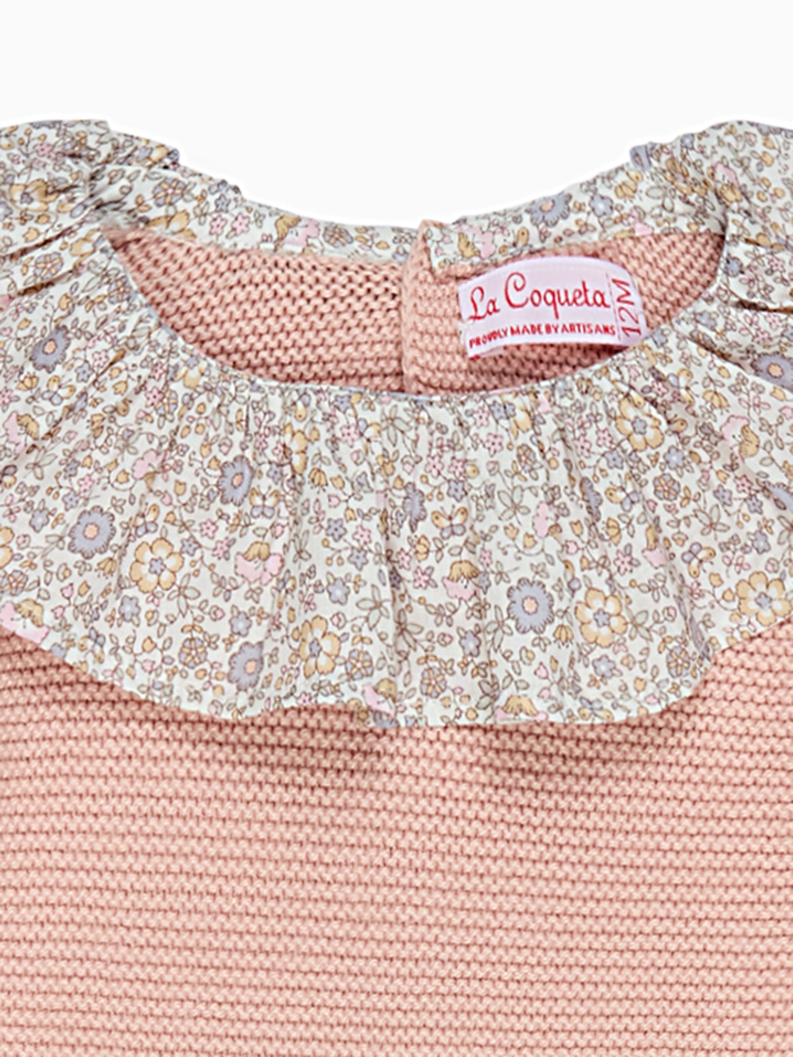 Dusty Pink Maite Cotton Baby Girl Knitted Playsuit