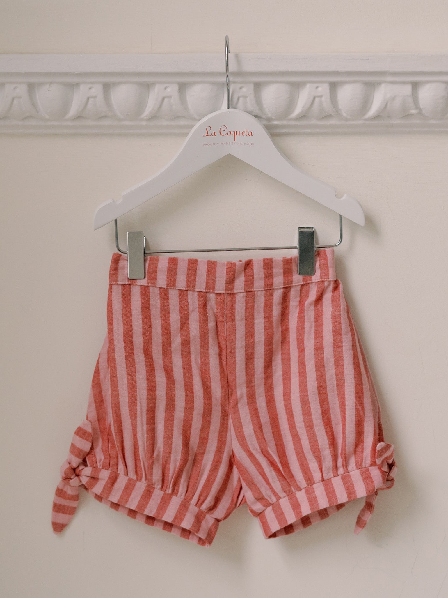 Pink Stripe Marcia Cotton Girl Shorts