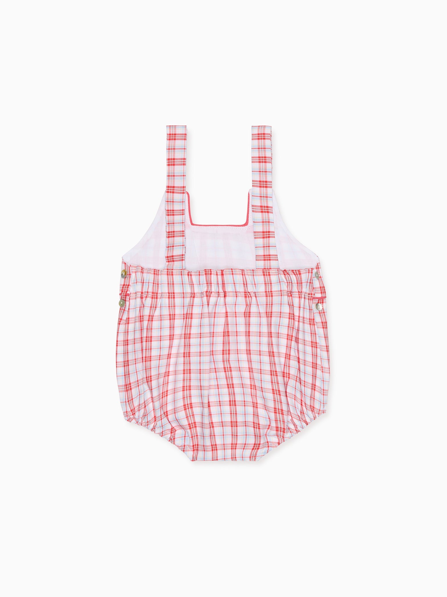 Red Check Marina Baby Romper Dungarees