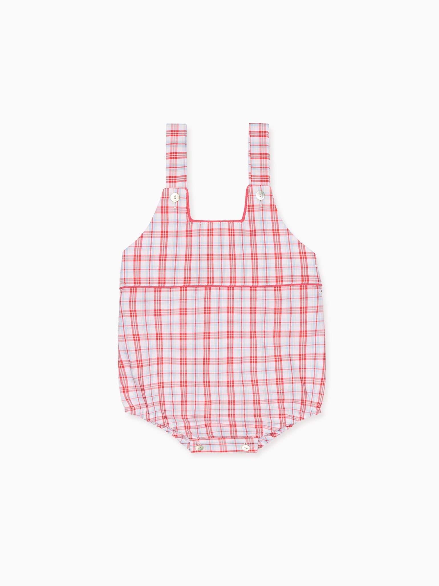 Red Check Marina Baby Romper Dungarees