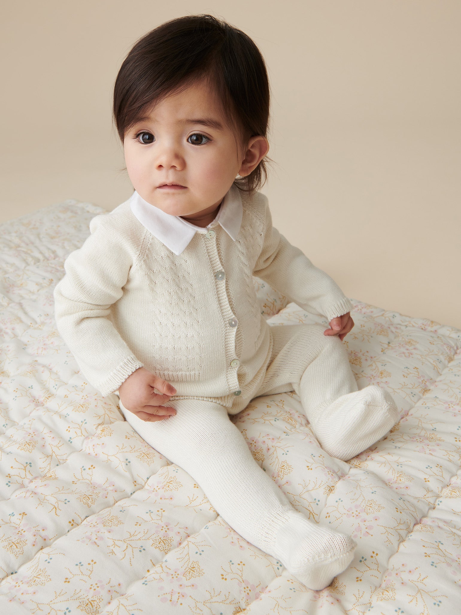 Ivory Marlo Cotton Baby Knitted Set