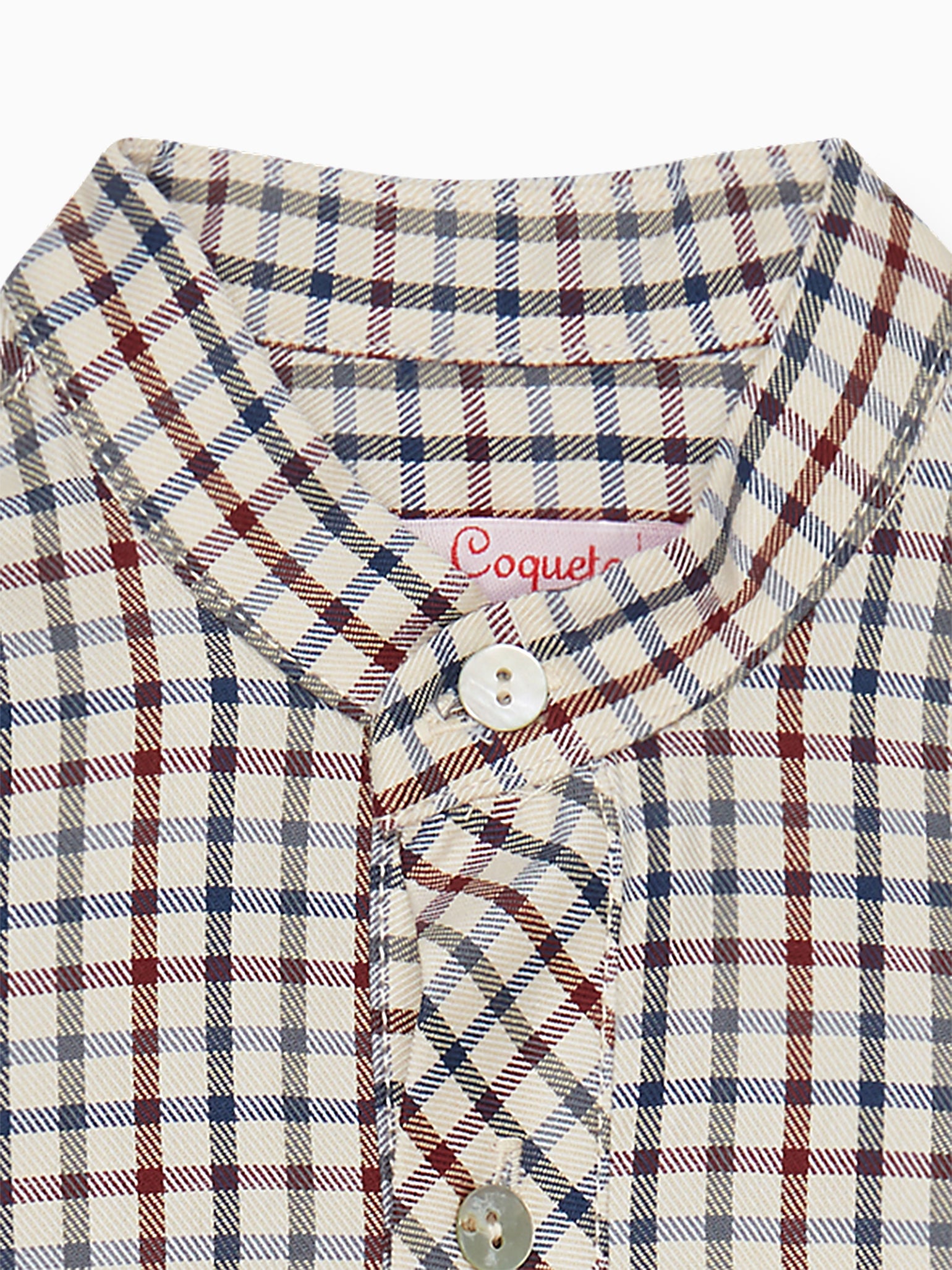 Burgundy Check Mateo Long Sleeve Boy Shirt