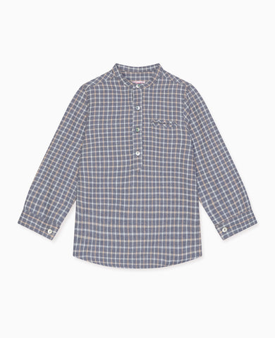 Grey Check Mateo Long Sleeve Boy Shirt