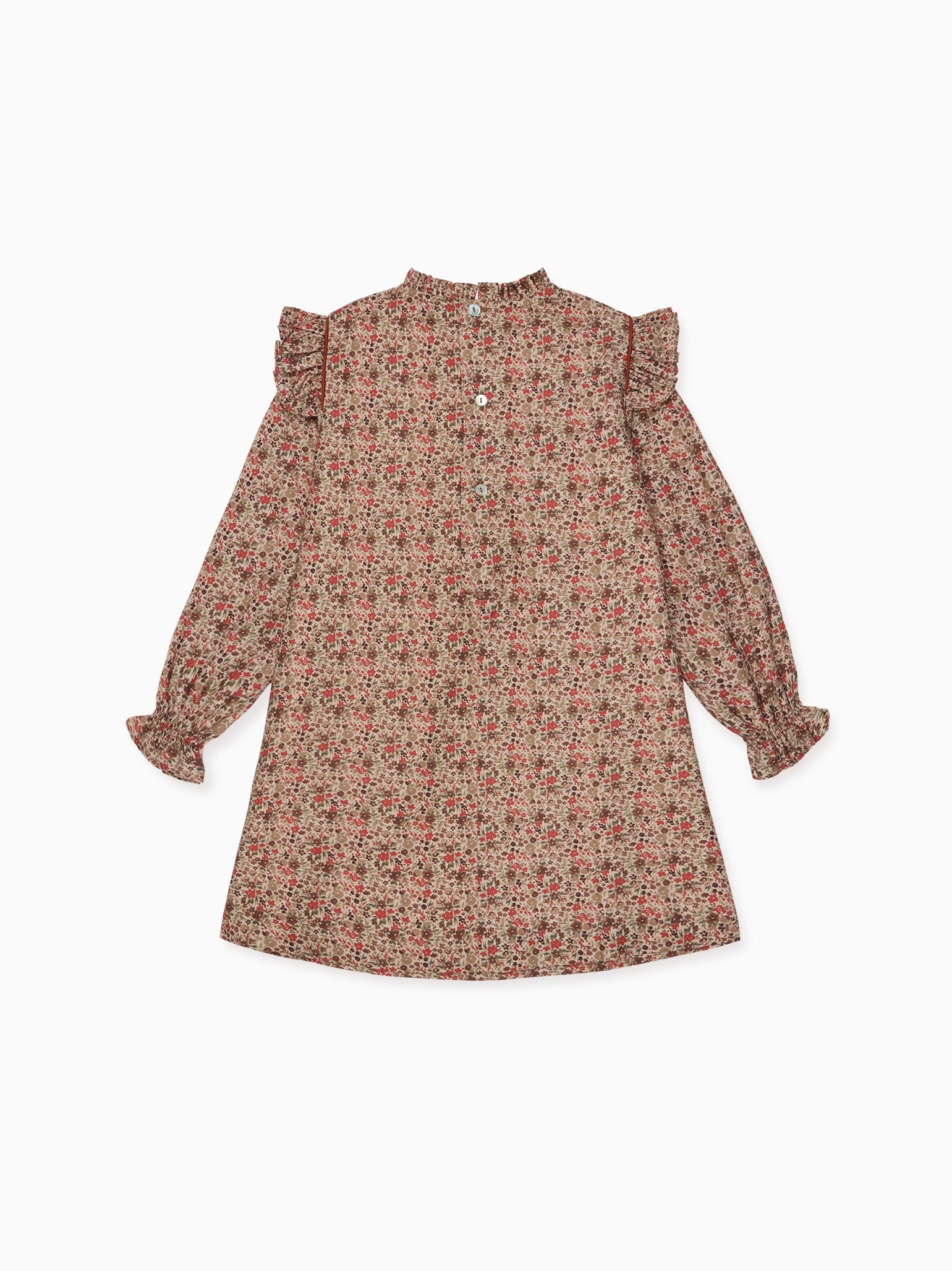 Taupe Floral Maura Girl Empire Dress