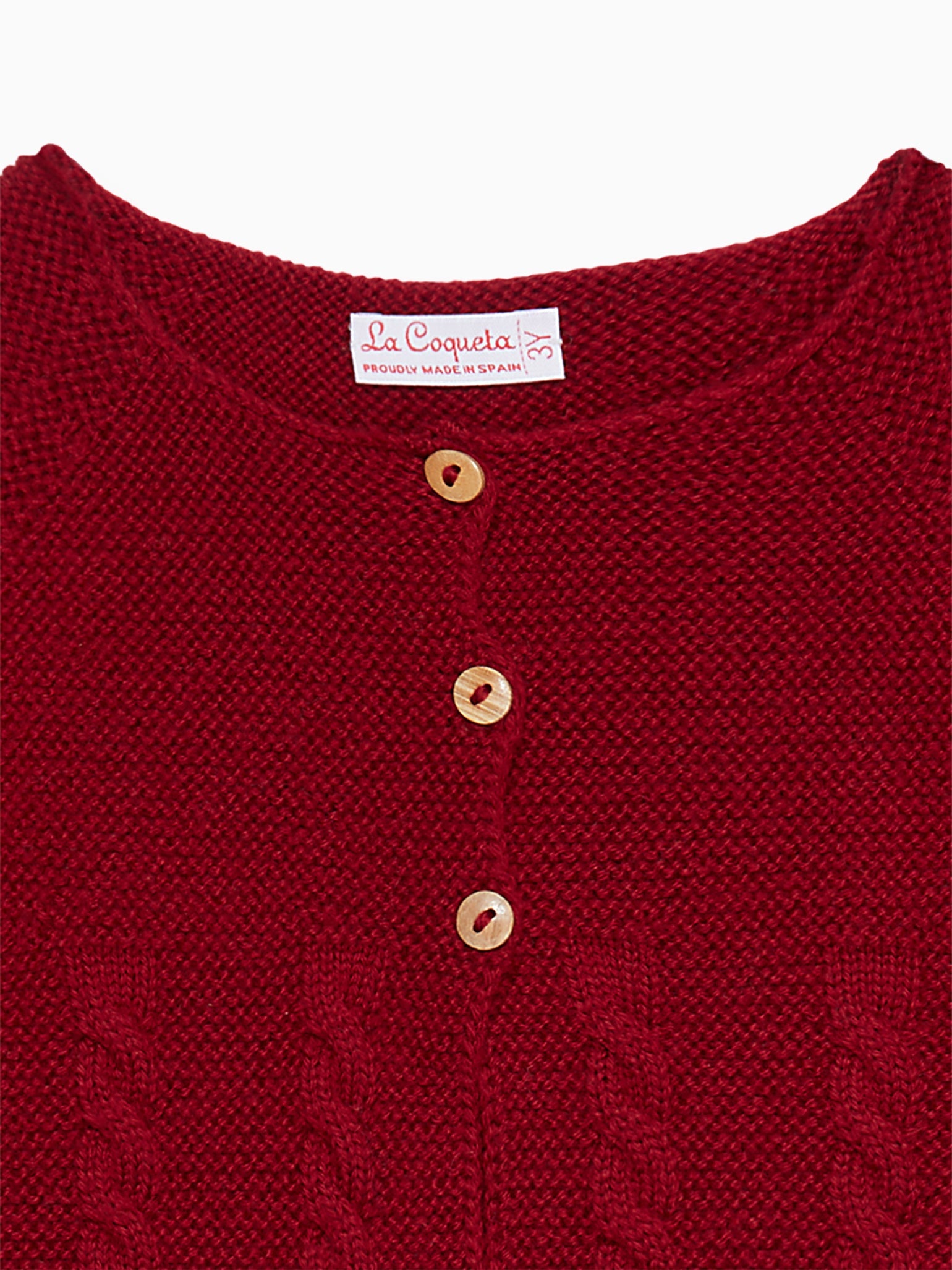 Burgundy Mela Merino Baby Cardigan