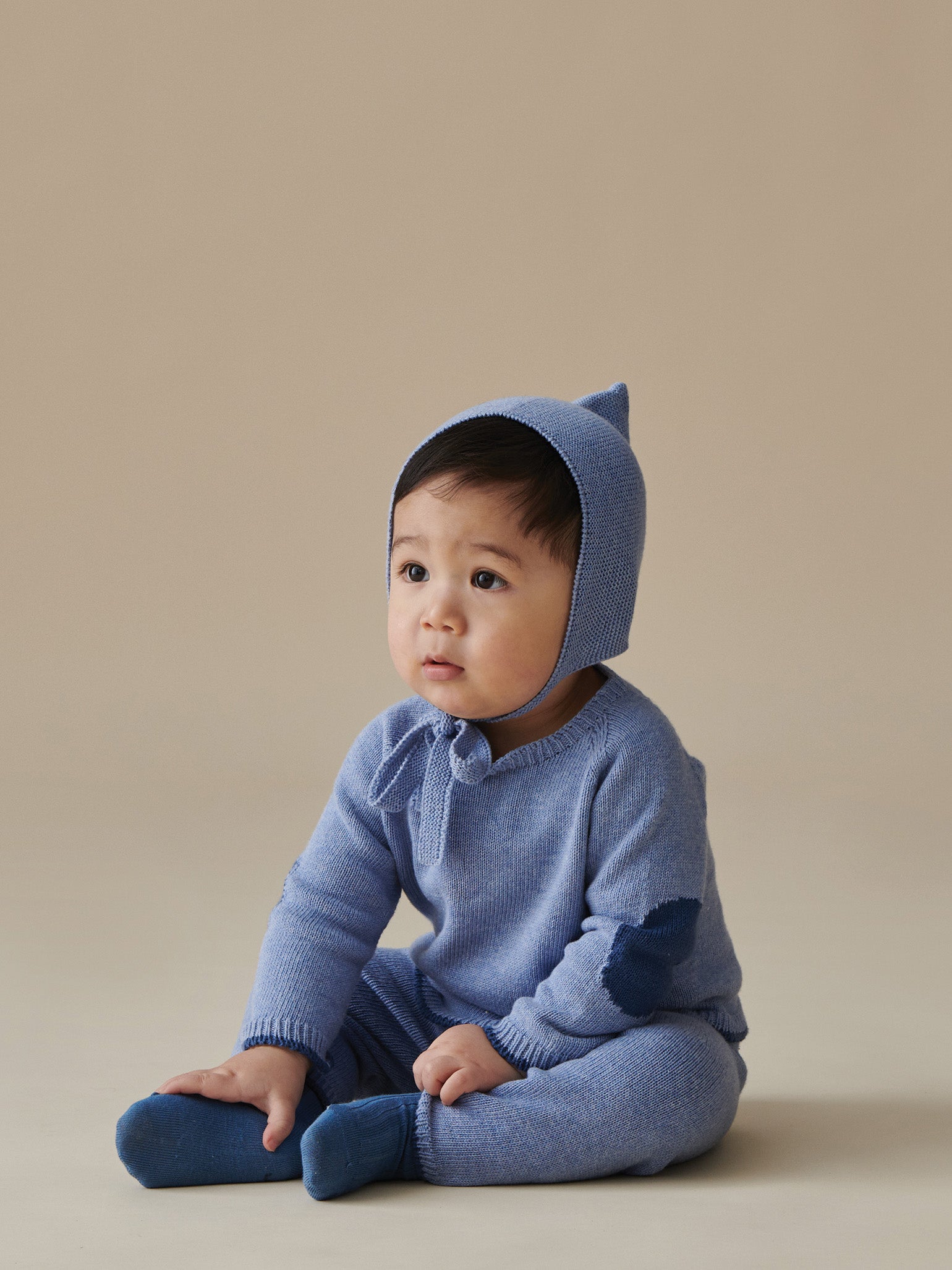 Blue Mirlo Cotton Baby Knitted Set