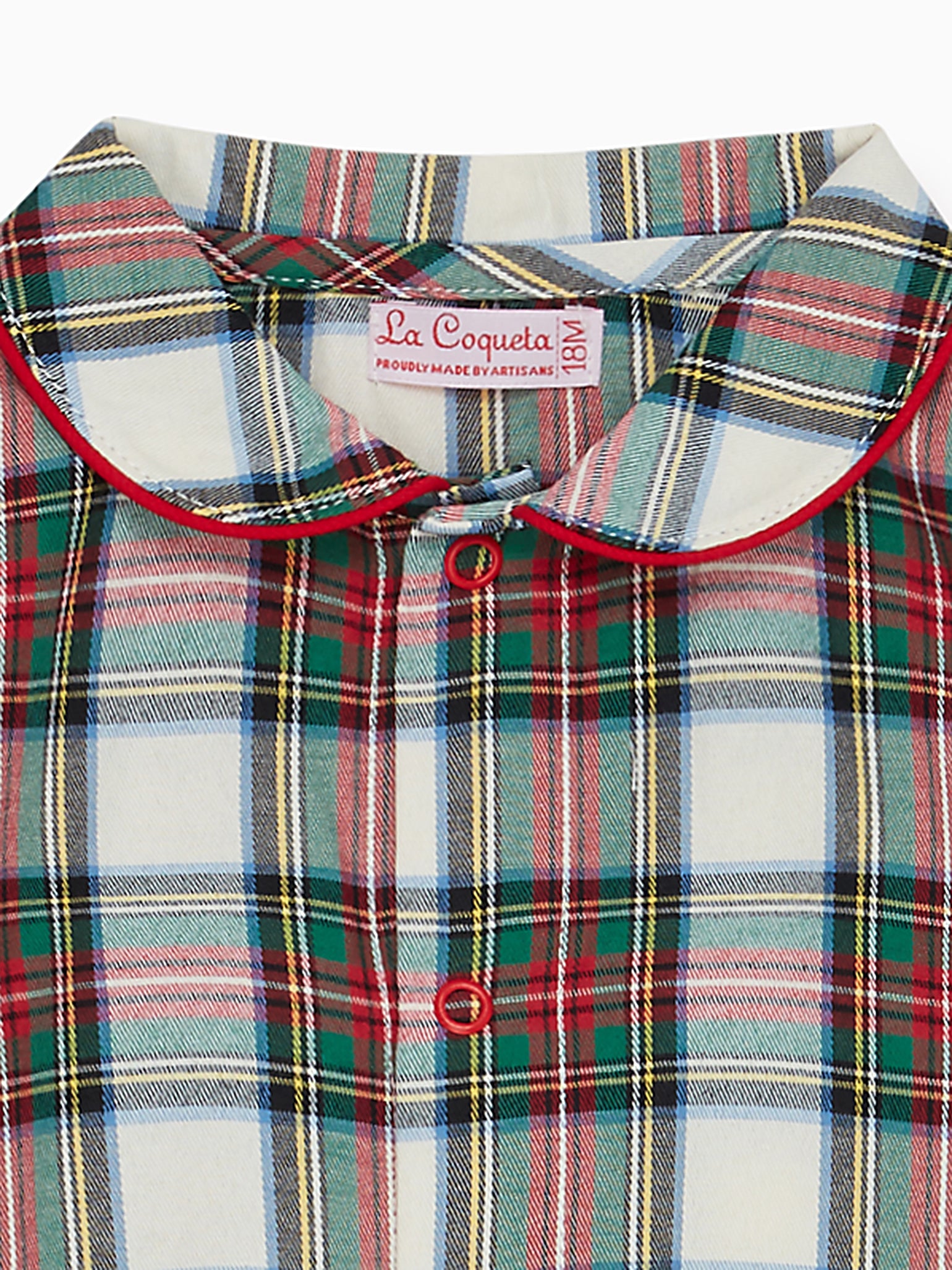 Ivory Tartan Navidad Baby Pyjamas