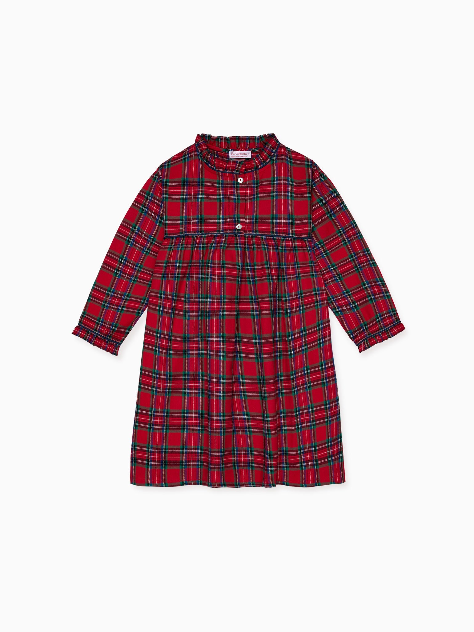 Red Tartan Navidad Girl Nightgown