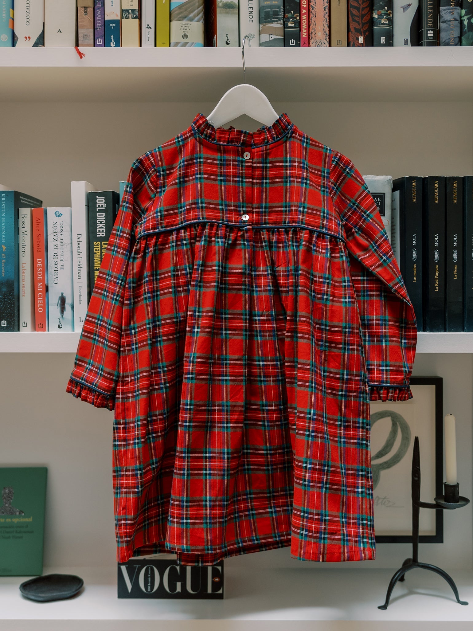 Red Tartan Navidad Girl Nightgown