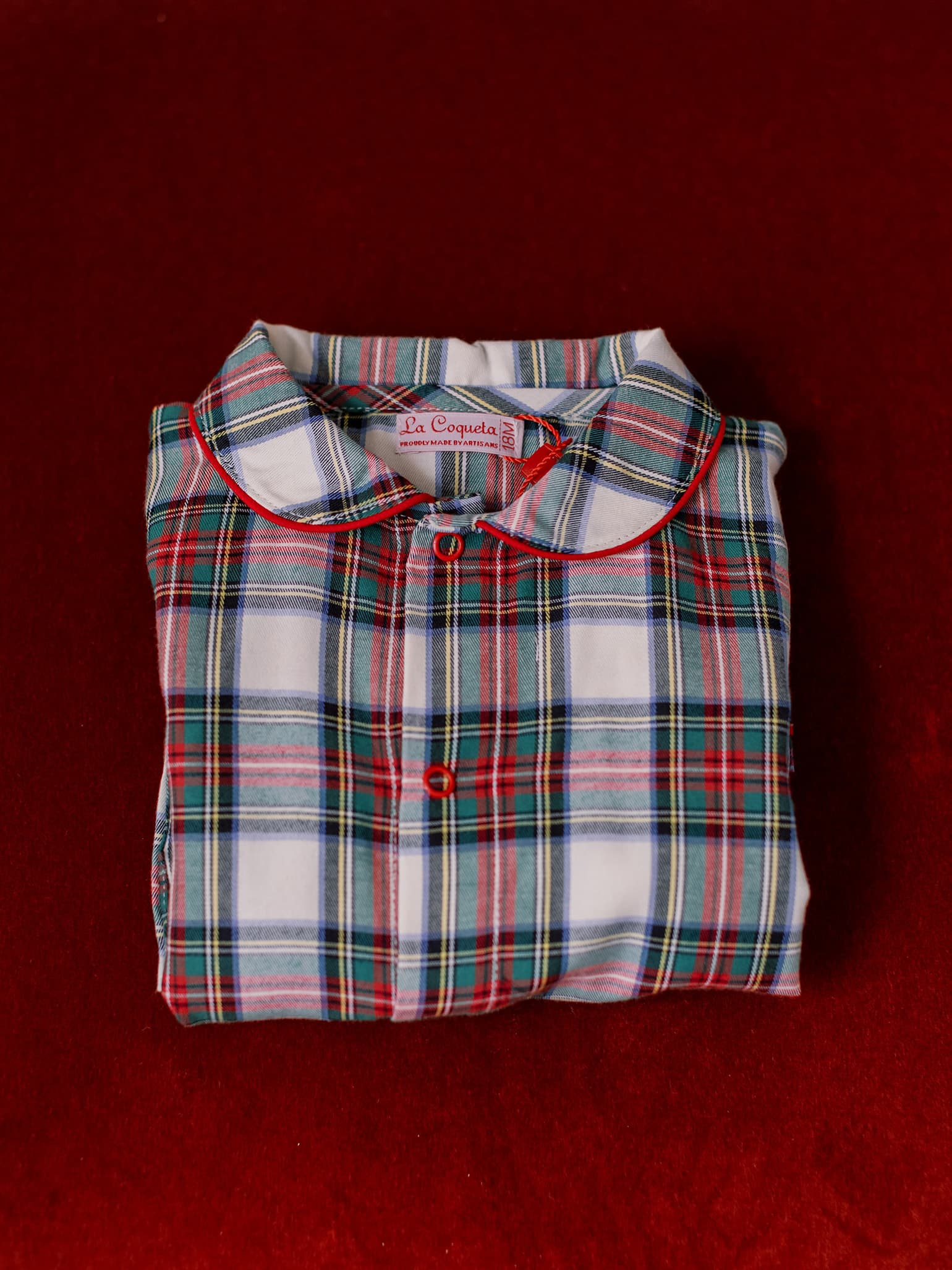 Ivory Tartan Navidad Baby Pyjamas