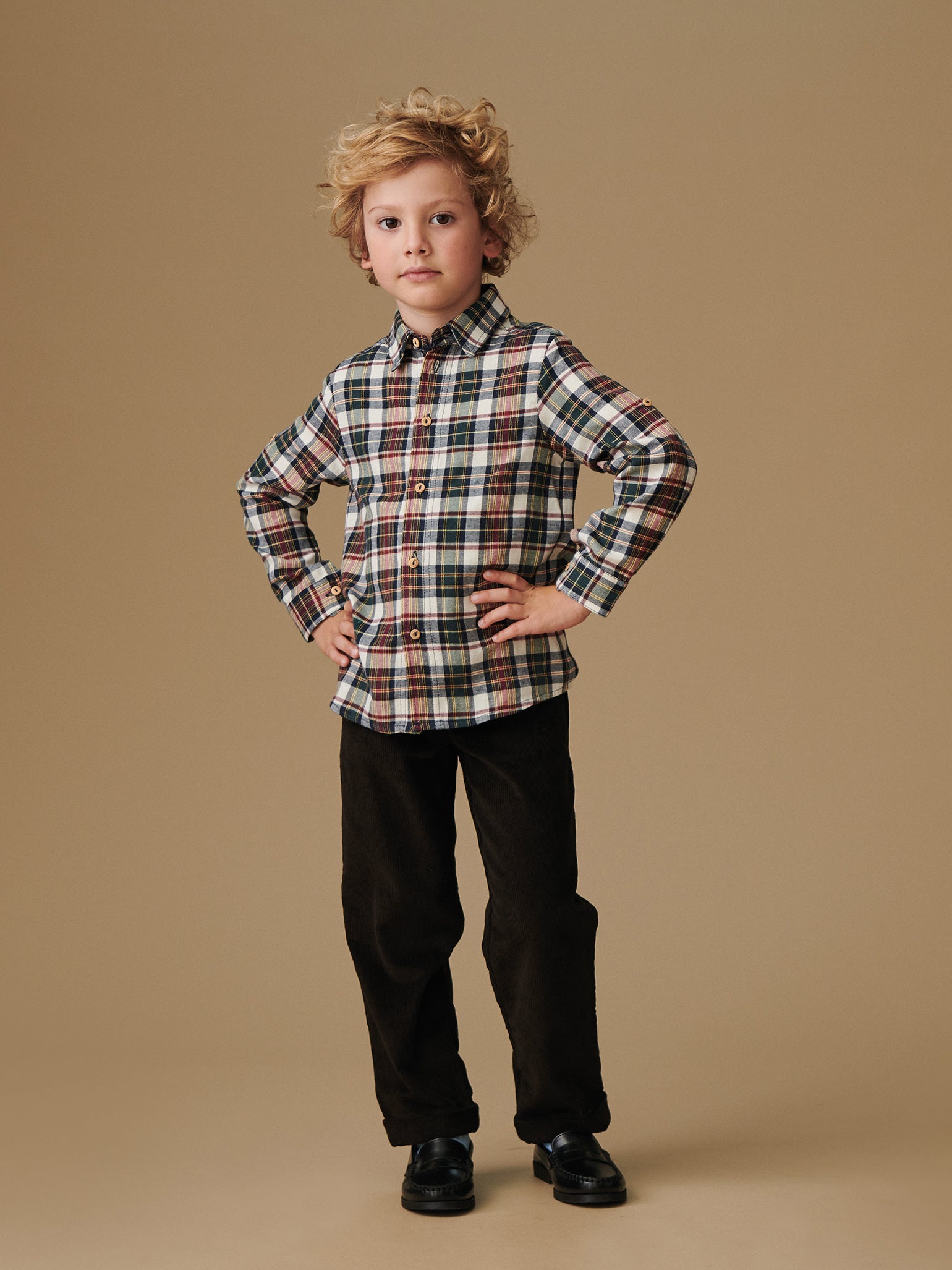 Black Tartan Nico Long Sleeve Boy Shirt