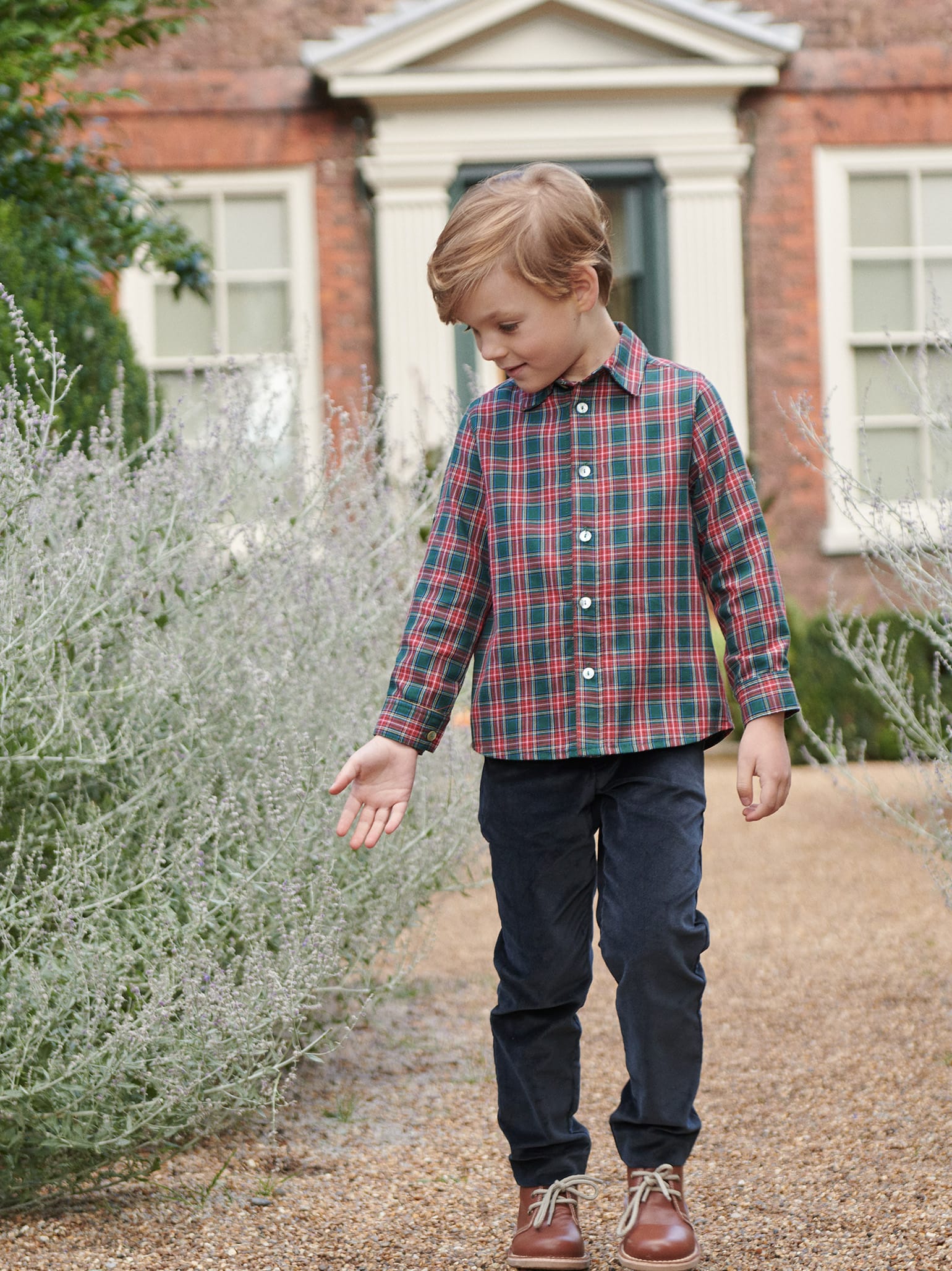 Green Tartan Nico Long Sleeve Boy Shirt