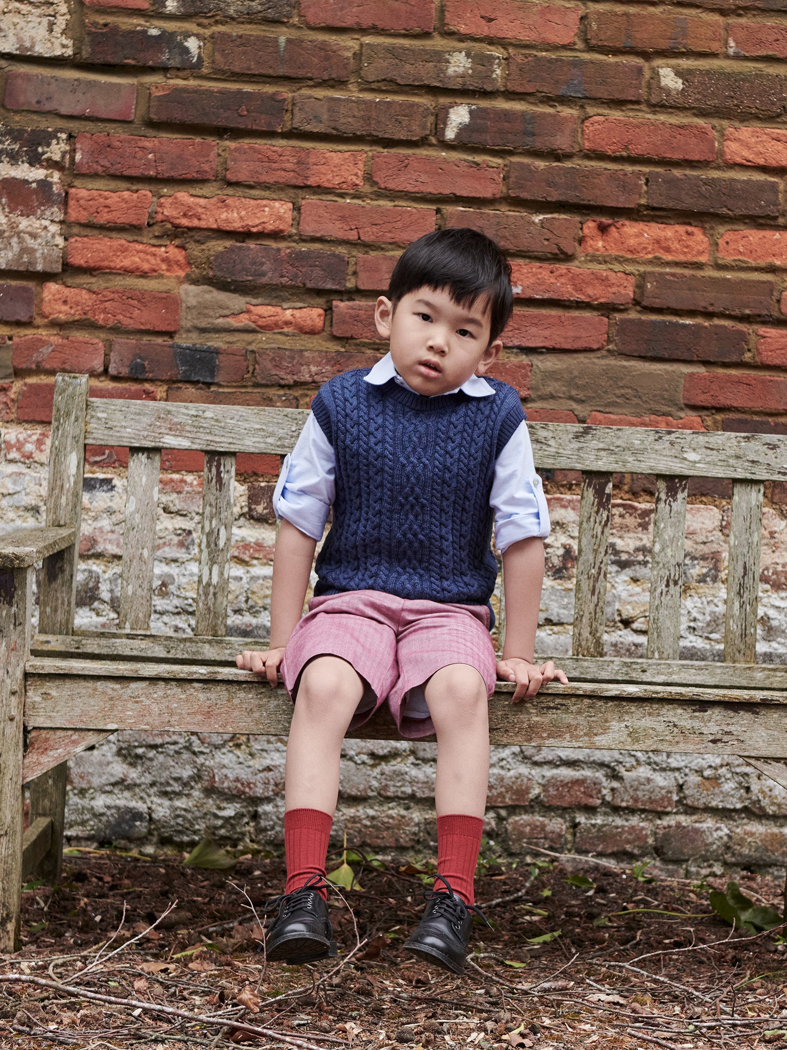 Dark Blue Alvaro Merino Boy Sleeveless Jumper