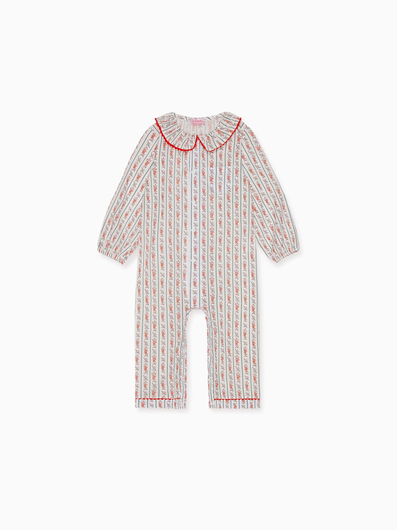 Ivory Floral Stripe Nicole Baby Girl Pyjamas