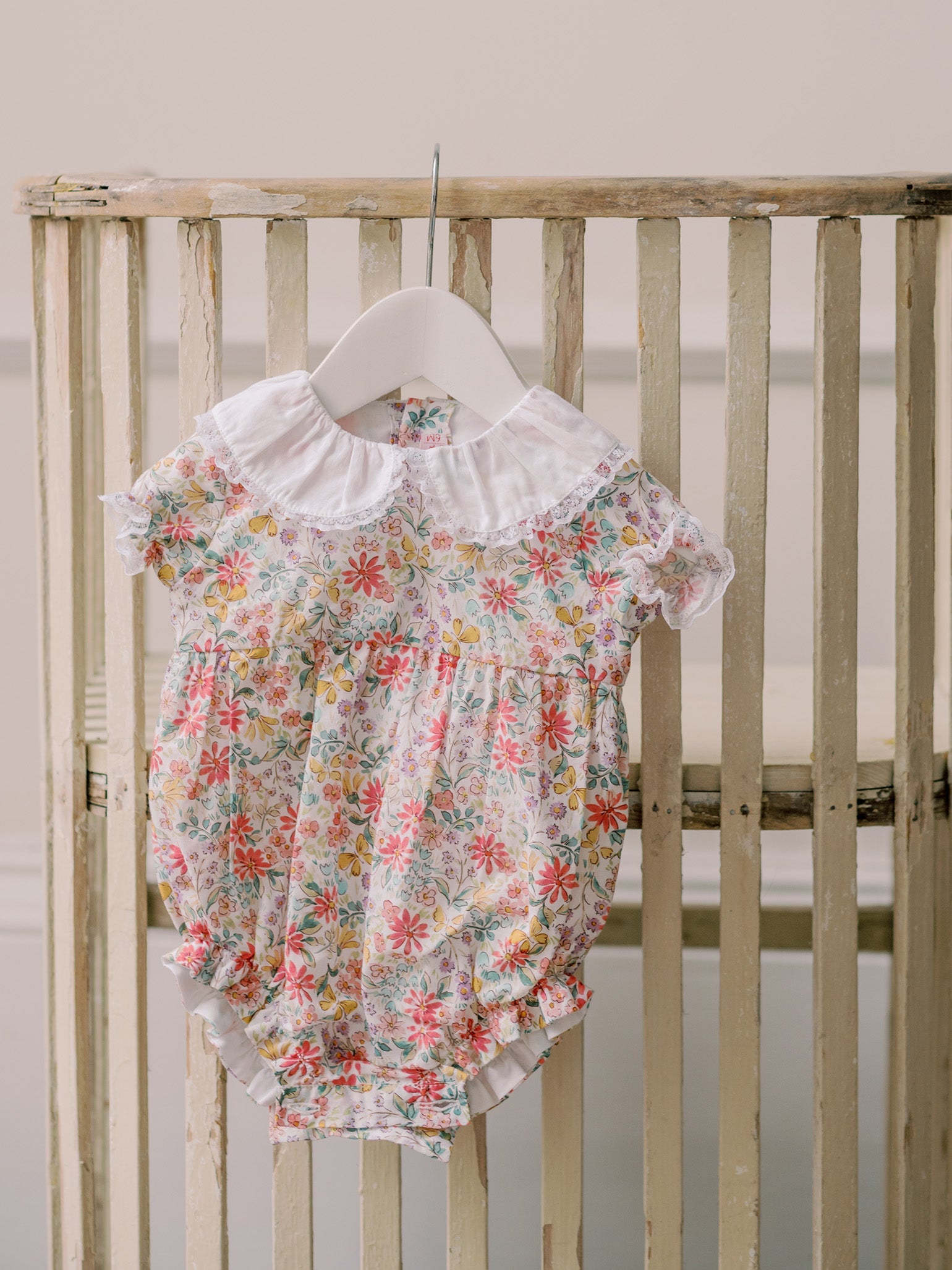 Pink Floral Nieve Baby Girl Romper